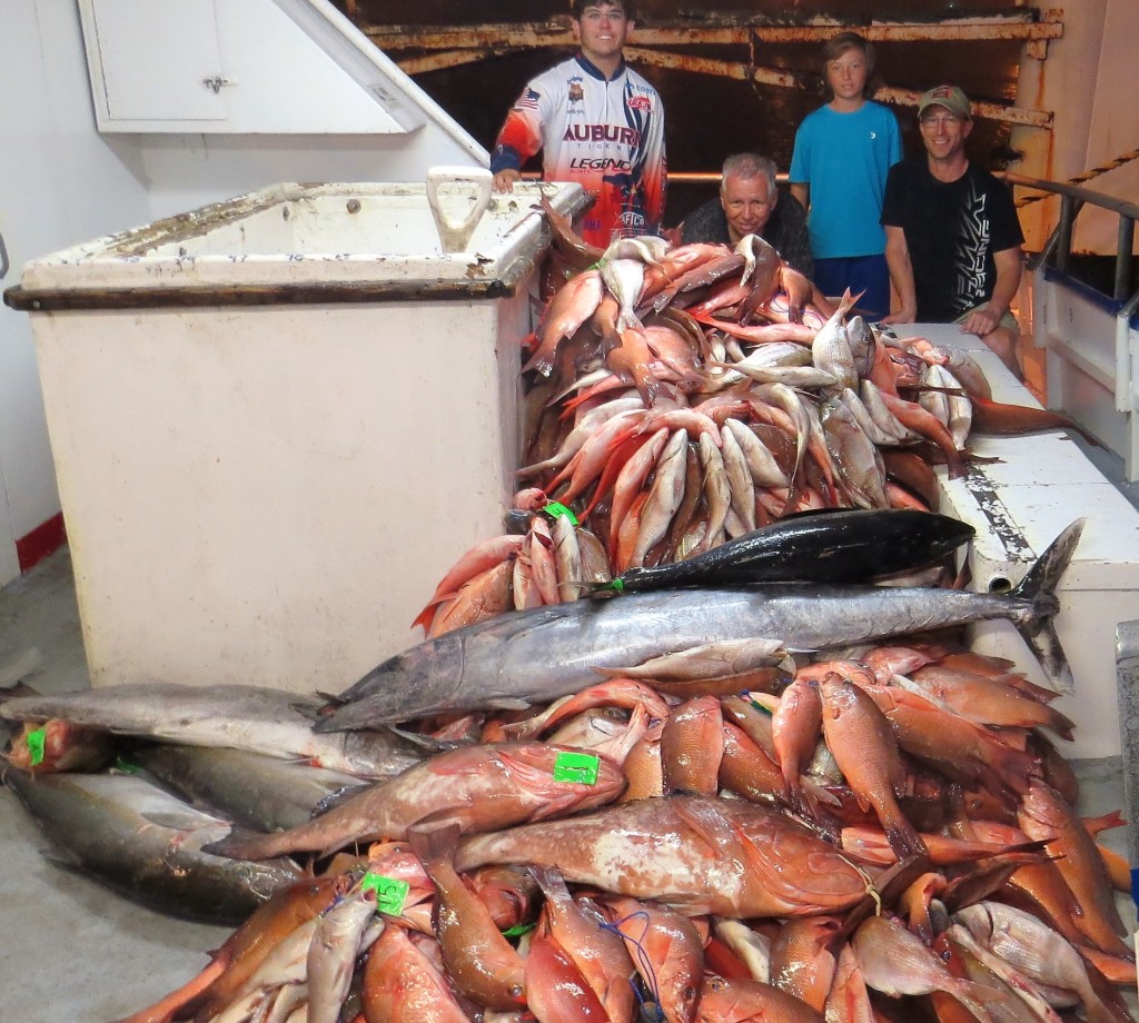 The entire boat's catch from our recent 39 hour long range overnight deep sea fishing trip at Hubbard's Marina it was one great trip with plenty of fish caught