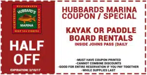 Hubbard's Marina Kayak/Paddleboard Rental Coupon