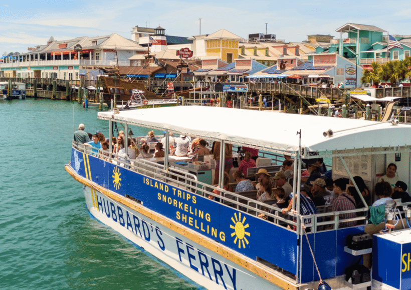 Guests enjoying breakfast and mimosas aboard the John's Pass Breakfast Club cruise from Hubbard's Marina.